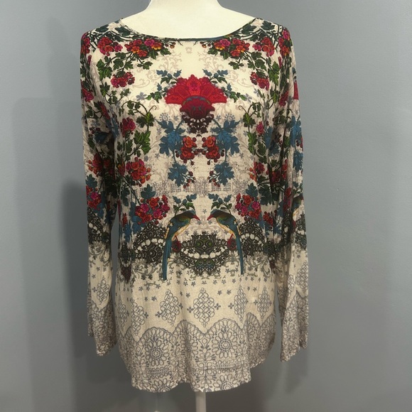 Johnny Was pullover top women’s size XS tropical birds summery vacation casual - Picture 2 of 16